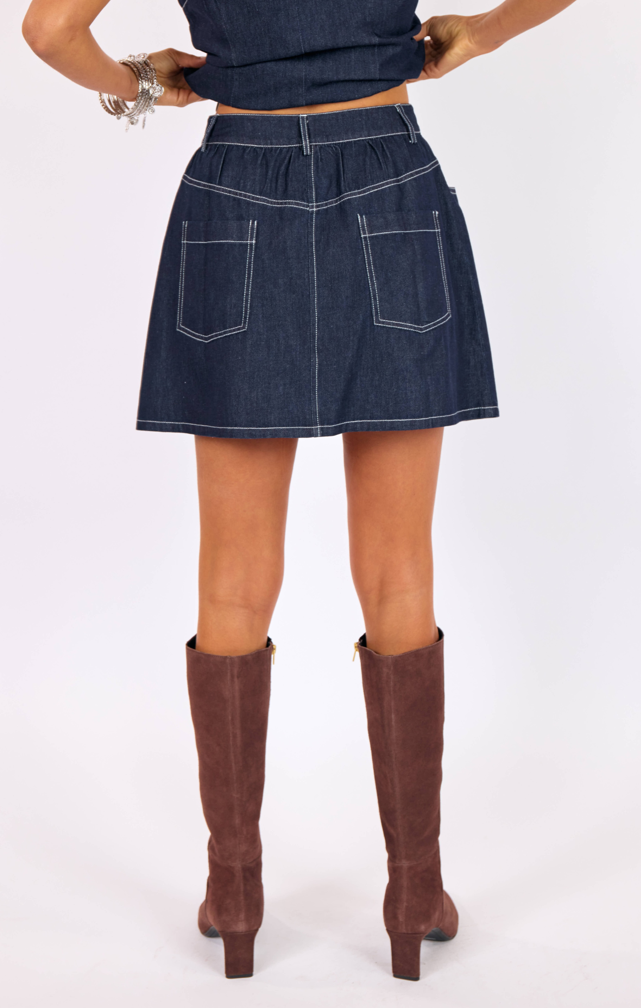 Bodega Denim Mini Skirt