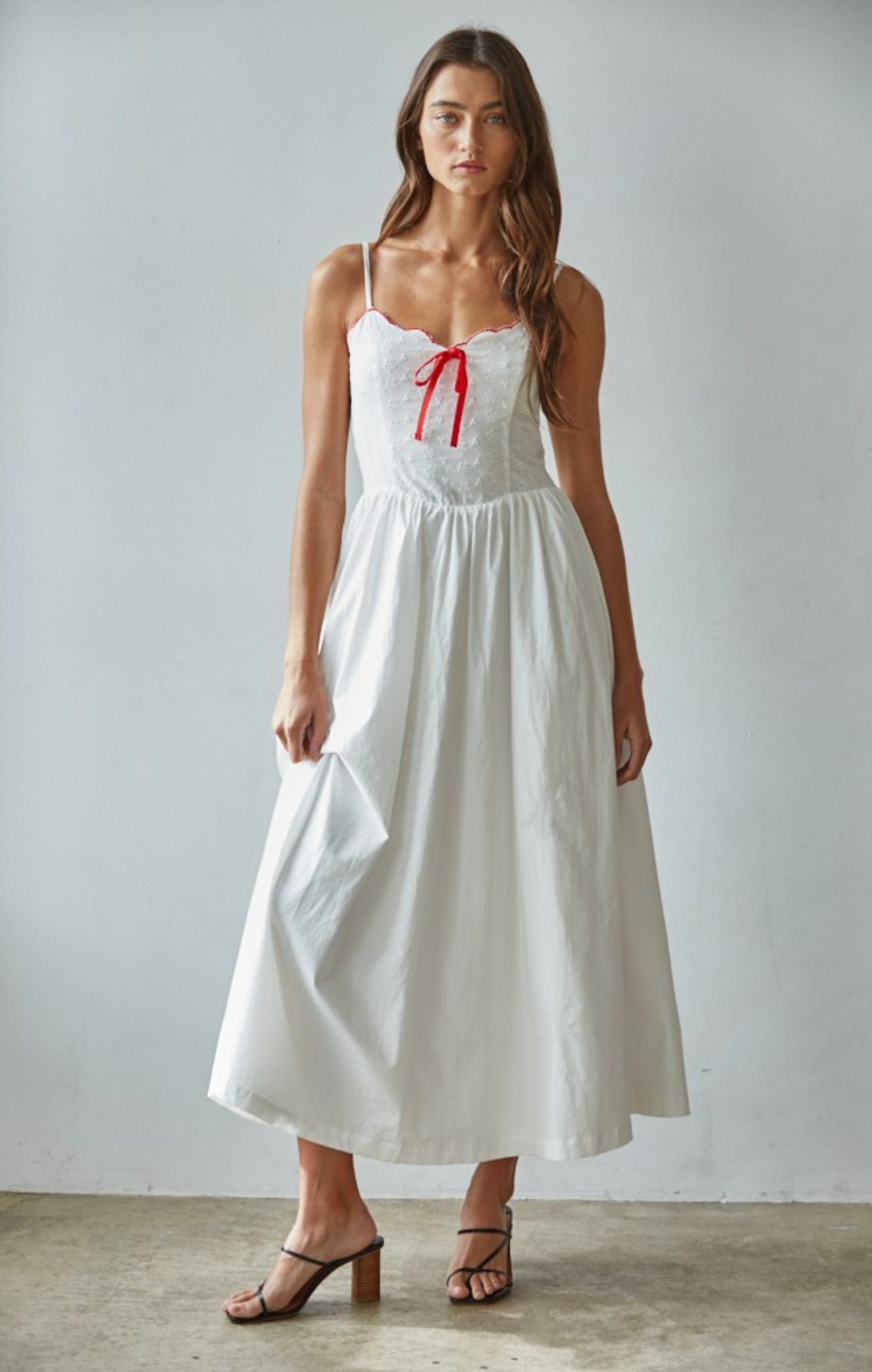 Cerise Floral Eyelet Maxi