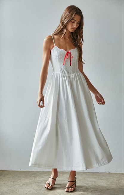 Cerise Floral Eyelet Maxi