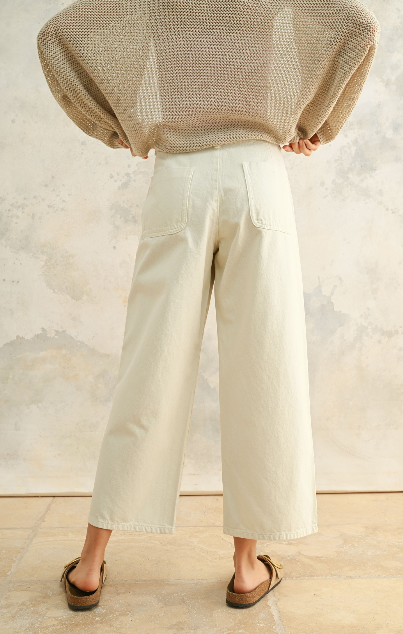 Courtney Button Front Cotton Pants