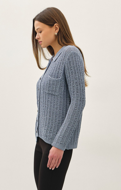 Daphne Textured Collared Cardigan