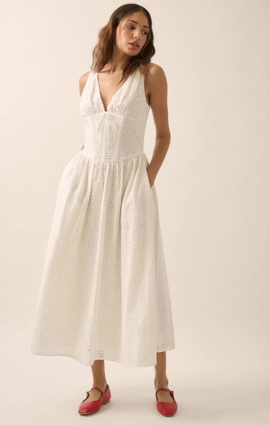 Harper Eyelet Midi Dress