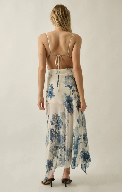 Macie Floral Asymmetrical Maxi Dress