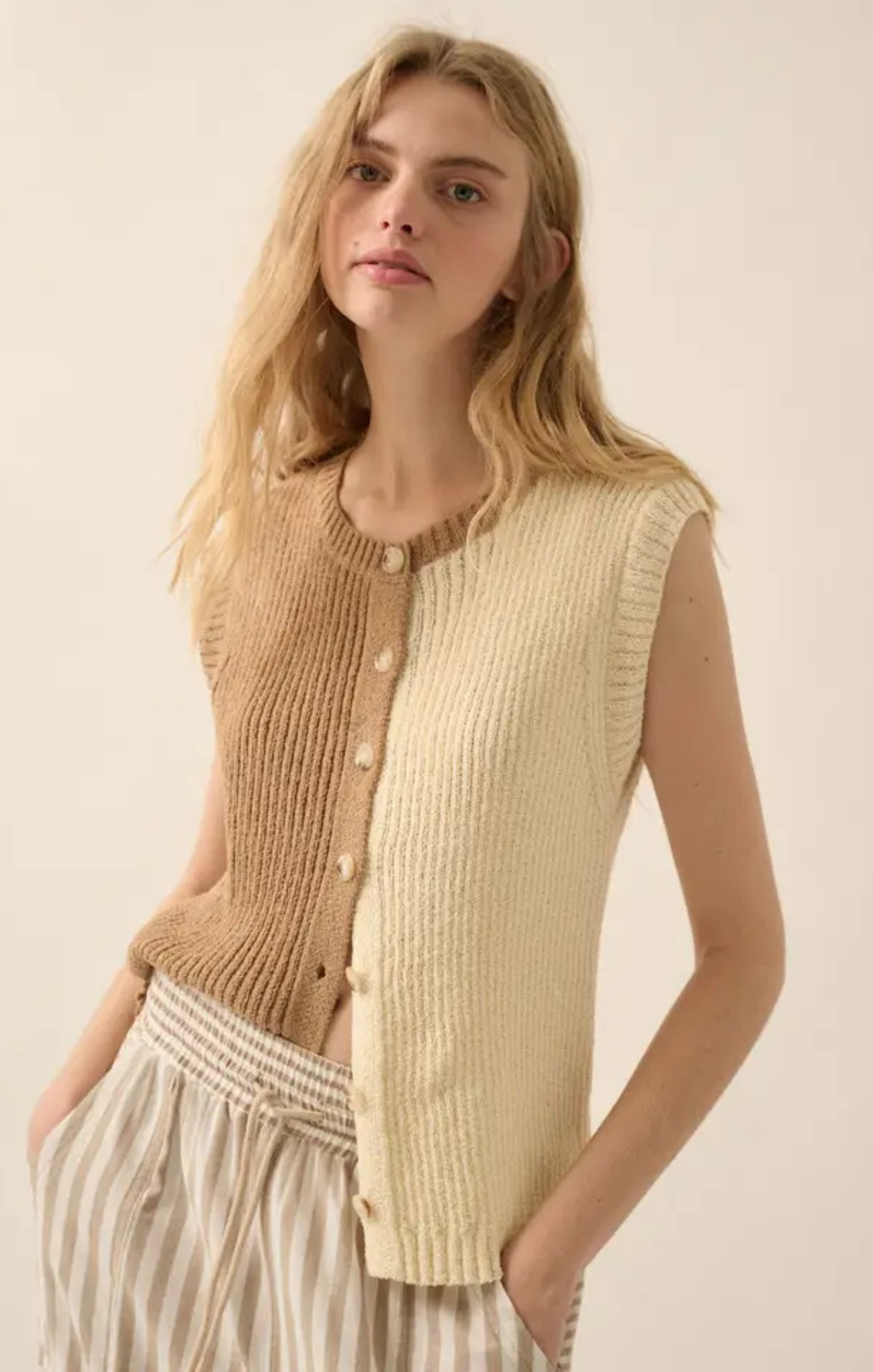 Megan Color Block Sweater Vest