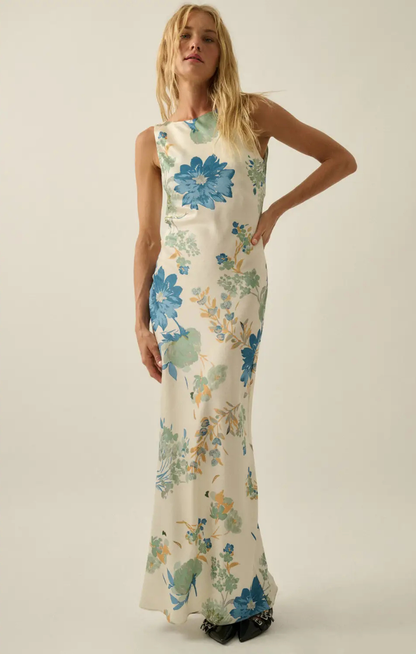 Nadia Floral Cowl Back Maxi Dress