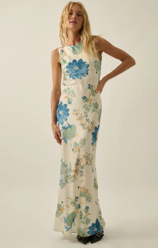 Nadia Floral Cowl Back Maxi Dress