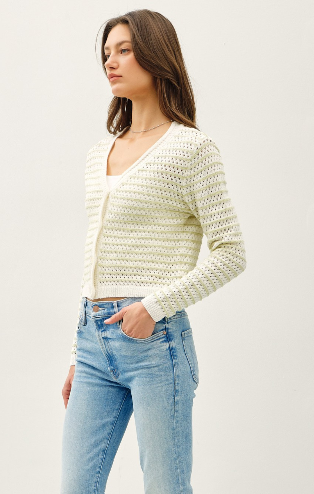 Quinn Striped Button Up Cardigan