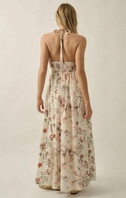 Stella Floral Halter Maxi Dress