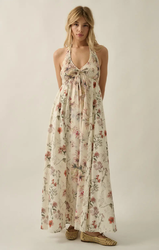 Stella Floral Halter Maxi Dress