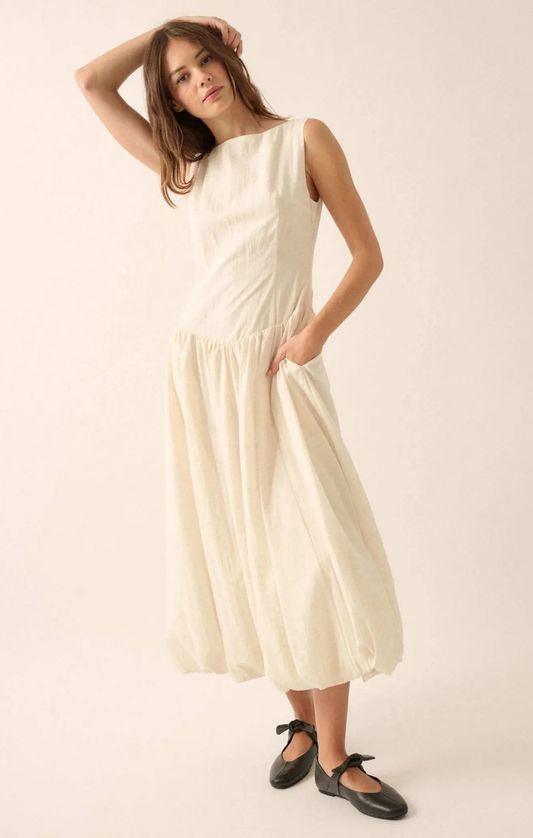 Vic Linen Blend Bubble Dress
