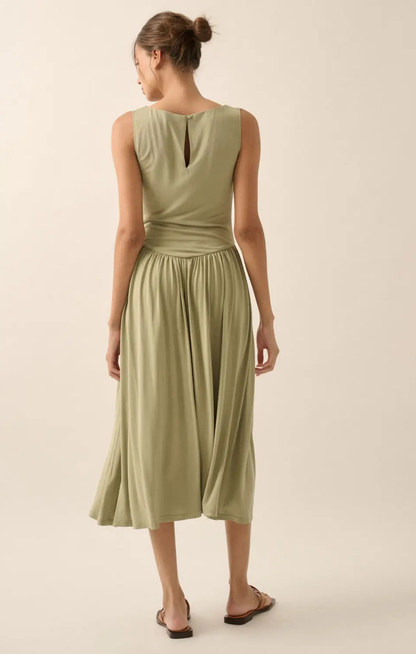 Violet Drop-Waist Midi Dress