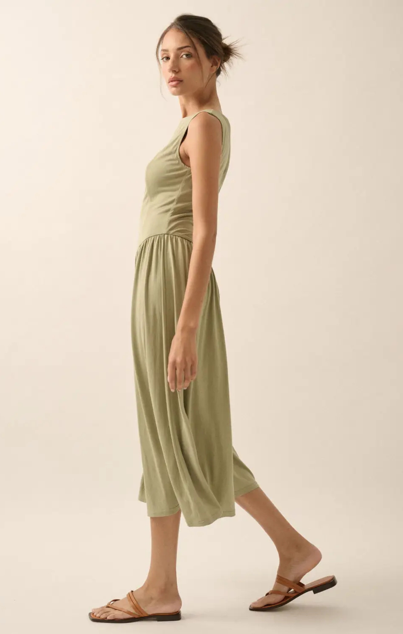 Violet Drop-Waist Midi Dress
