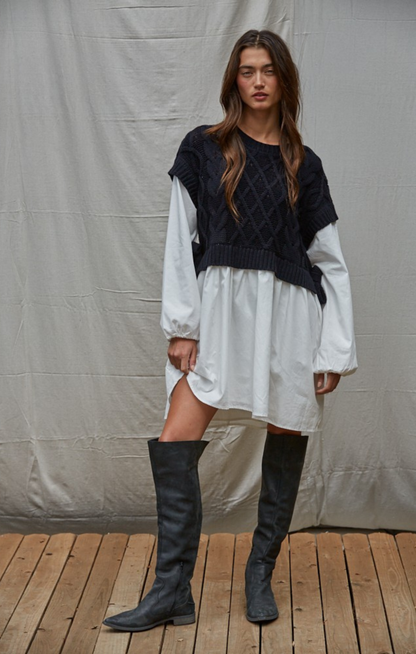 Aven Sweater Twofer Mini Dress