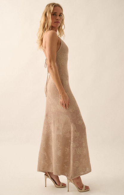 Bridget Floral Crochet Knit Maxi