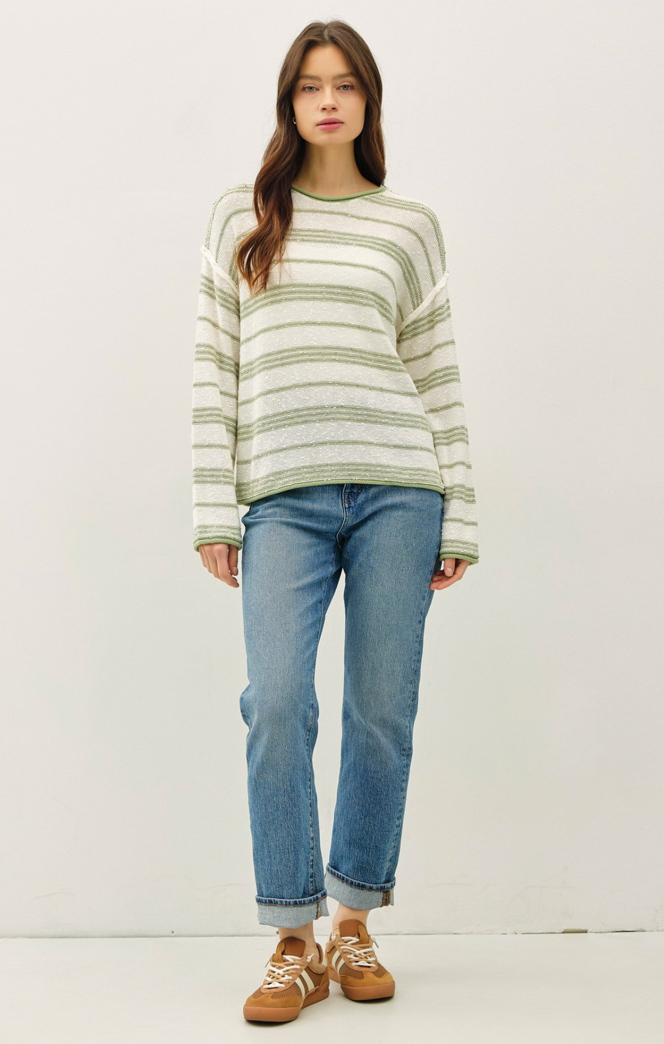 Cassi Textured Striped Sweater