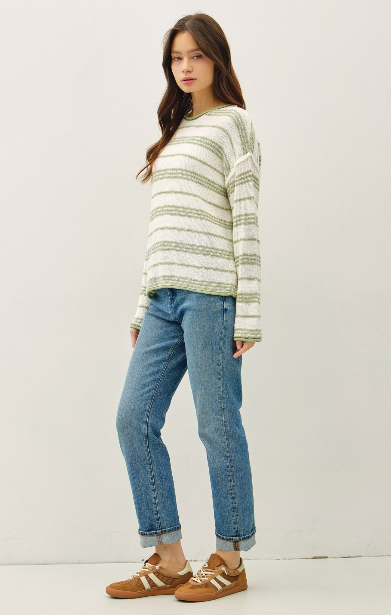 Cassi Textured Striped Sweater