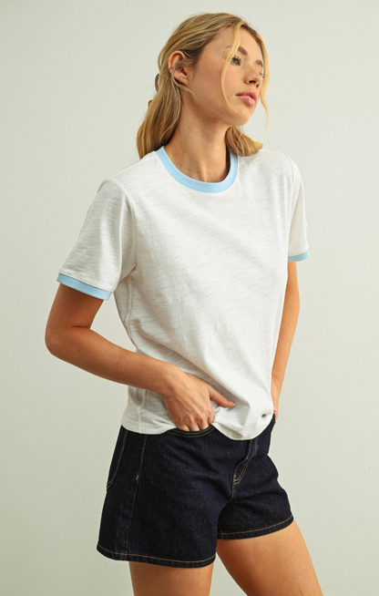 Emma Contrast Short Sleeve Tee