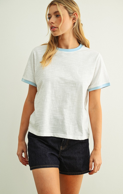 Emma Contrast Short Sleeve Tee