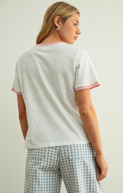 Emma Contrast Short Sleeve Tee