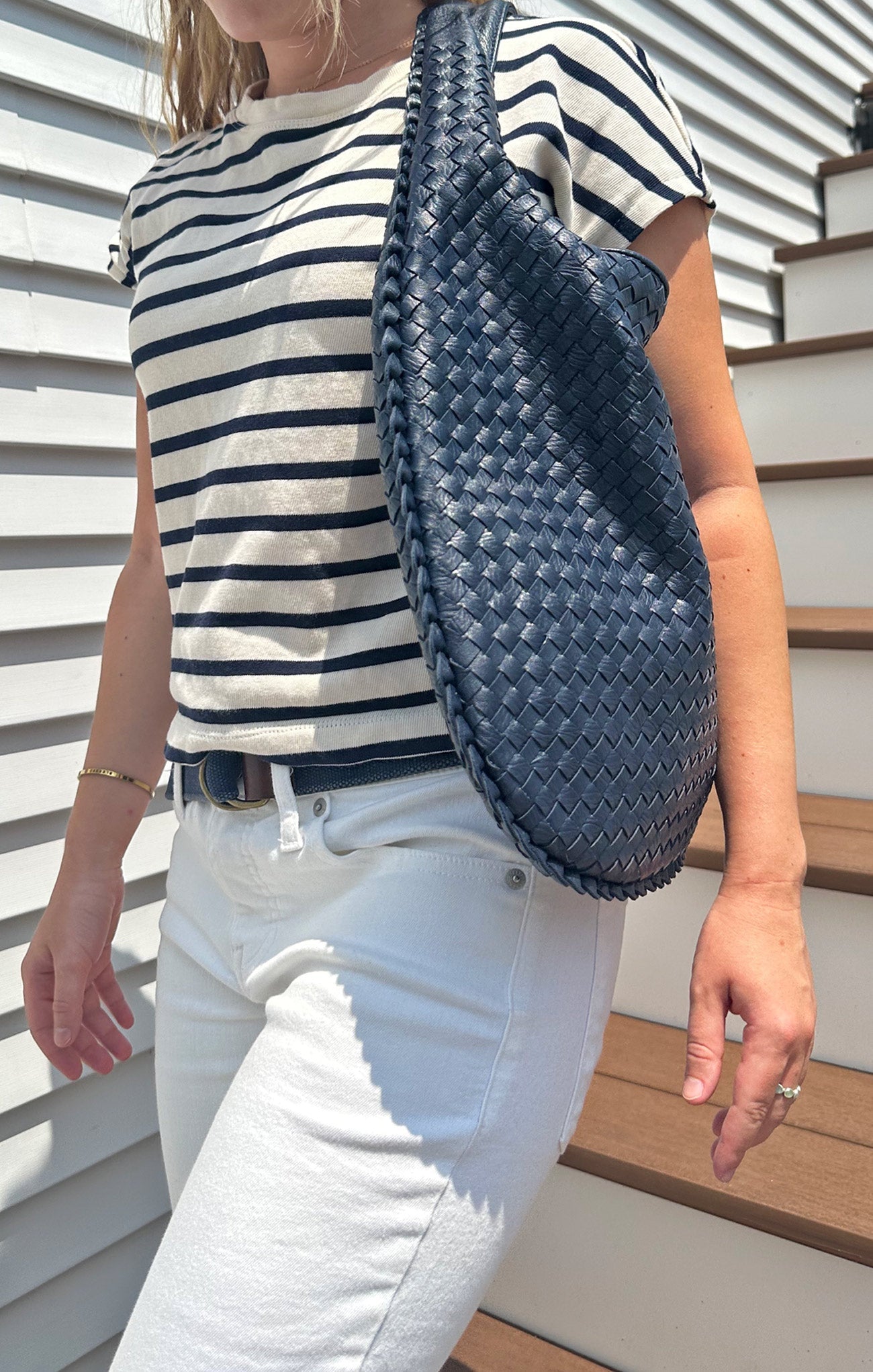 Fallon Large Woven Shoulder Bag