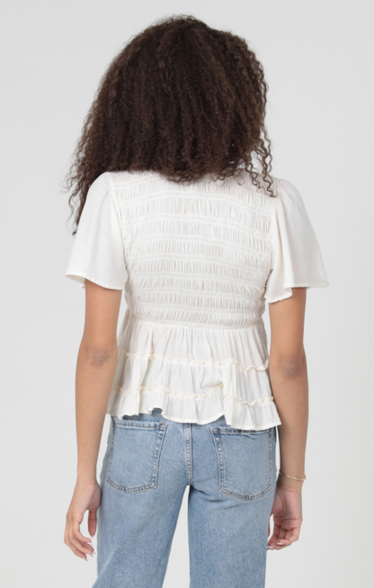 Fallon Smocked Short Sleeve Top