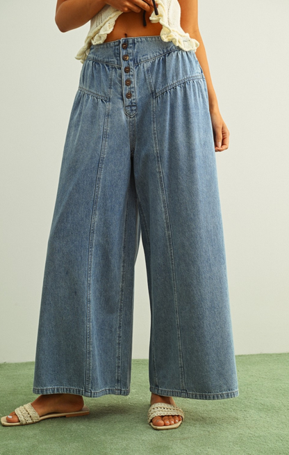 Freddy Shirring Wide Leg Pants