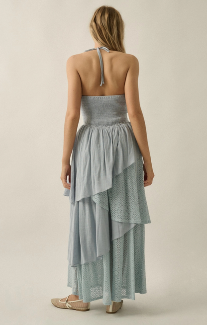 Gabby Tiered Halter Maxi Dress