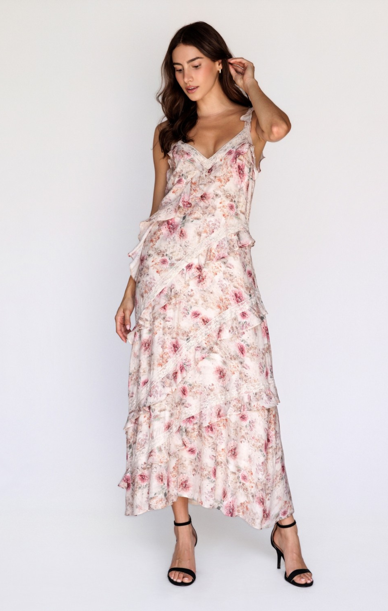 Gabrielle Floral Ruffle Maxi Dress