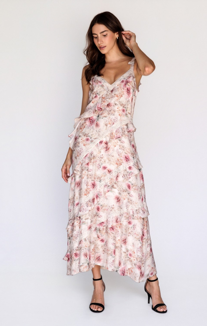 Gabrielle Floral Ruffle Maxi Dress