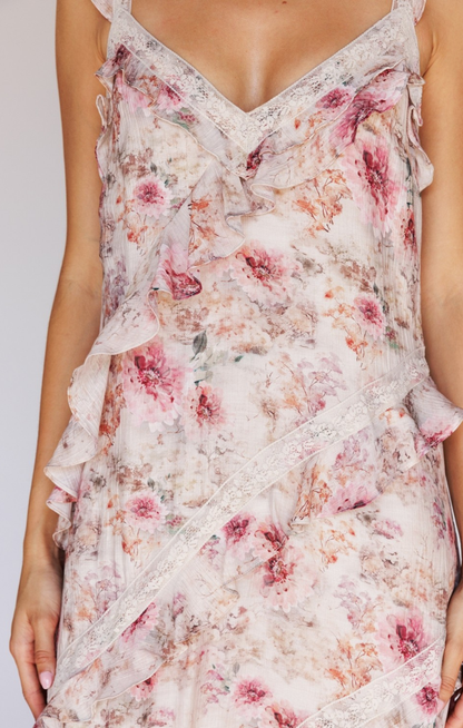 Gabrielle Floral Ruffle Maxi Dress