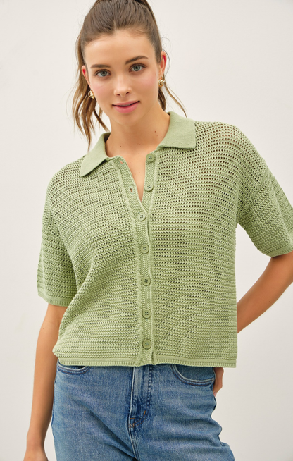 Hasley Crochet Button Up Sweater