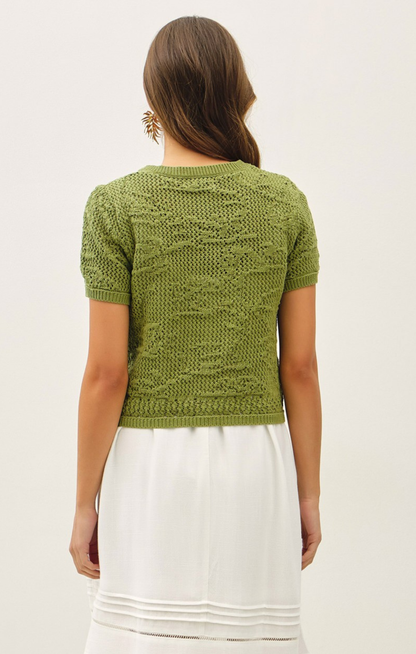 Jenna Patterned Crochet Cardigan