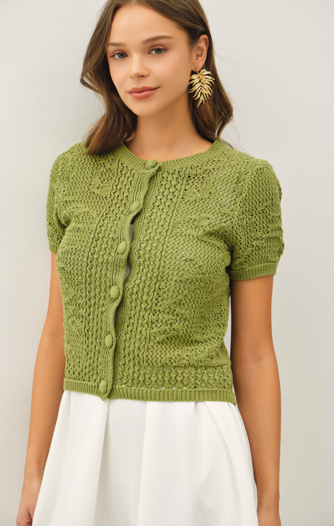 Jenna Patterned Crochet Cardigan