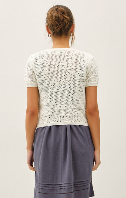 Jenna Patterned Crochet Cardigan