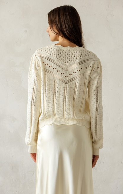 Kendra Pointelle Knit Sweater