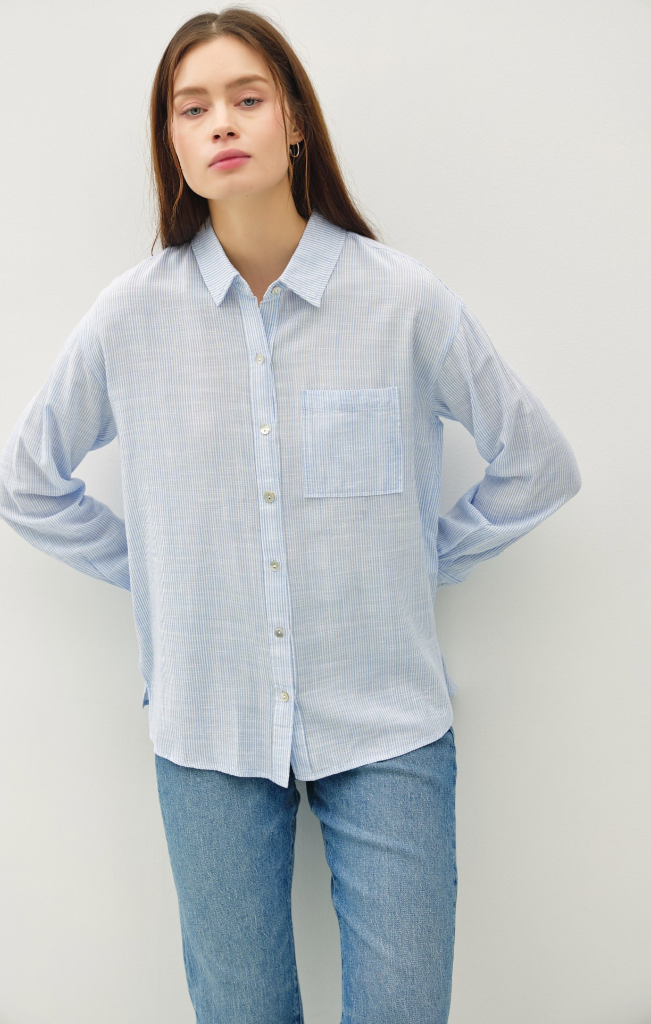 Lacey Pinstripe Button Down