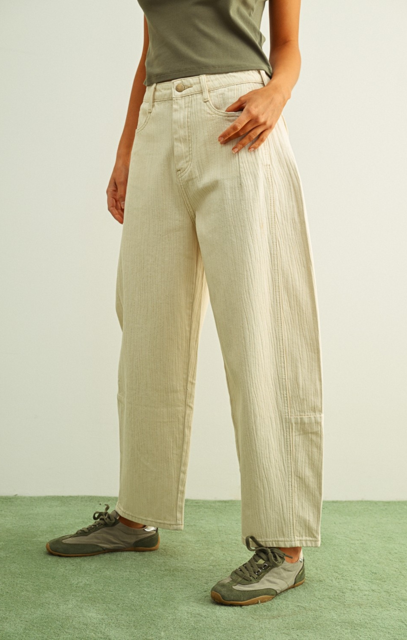 Macey Textured Barrel Pants
