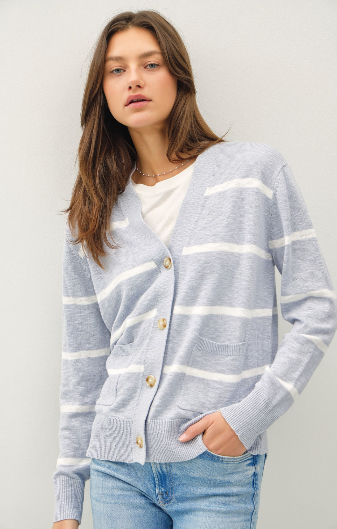 Marissa V-Neck Striped Cardigan