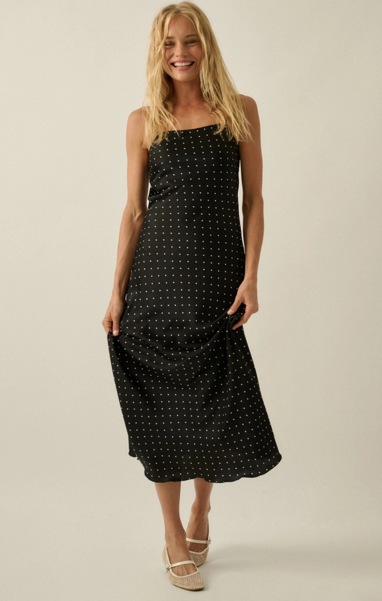 Nadia Polka Dot Midi Slip Dress