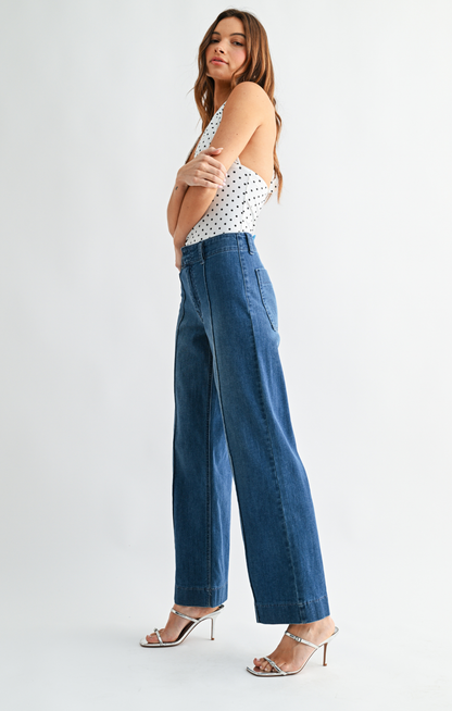 Pintuck Trouser Wide Leg