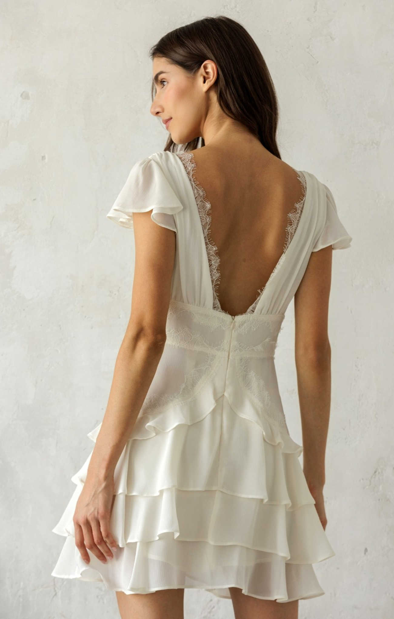 Presley Lace Tiered Mini Dress