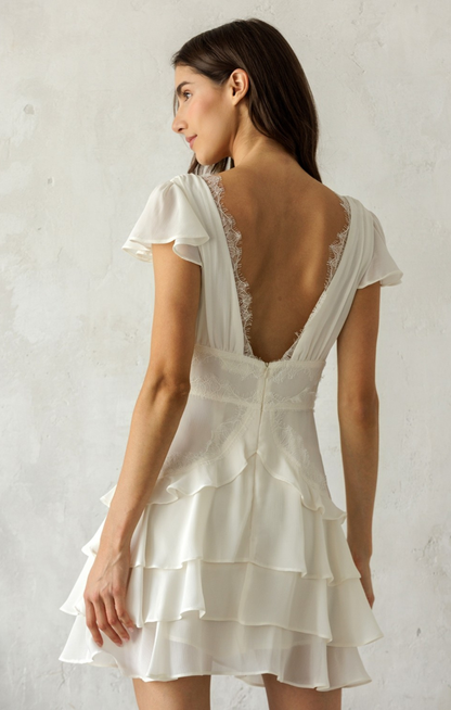 Presley Lace Tiered Mini Dress