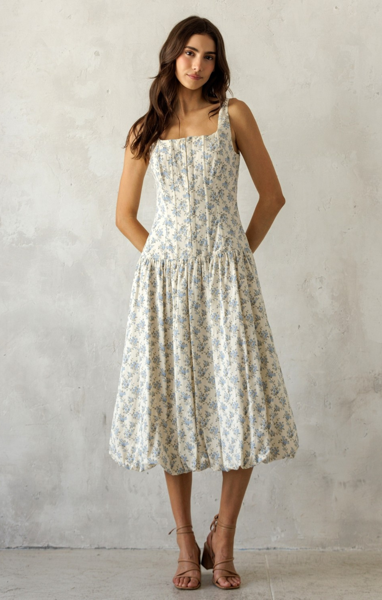 Selene Drop Waist Midi Dress
