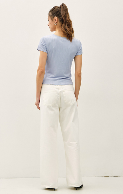 Sloane Lace Trimmed Short Sleeve Tee