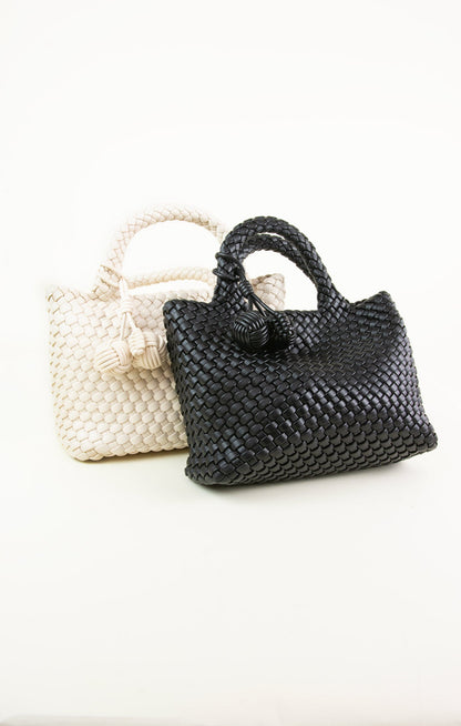 Kendra Woven Pom Pom Bag