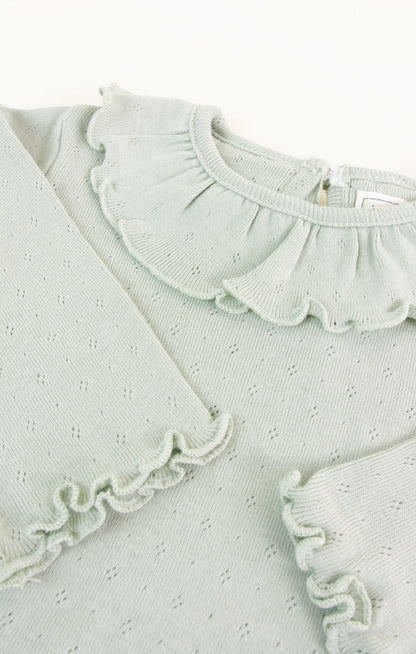 Kinsley Pointelle Ruffled Onsie