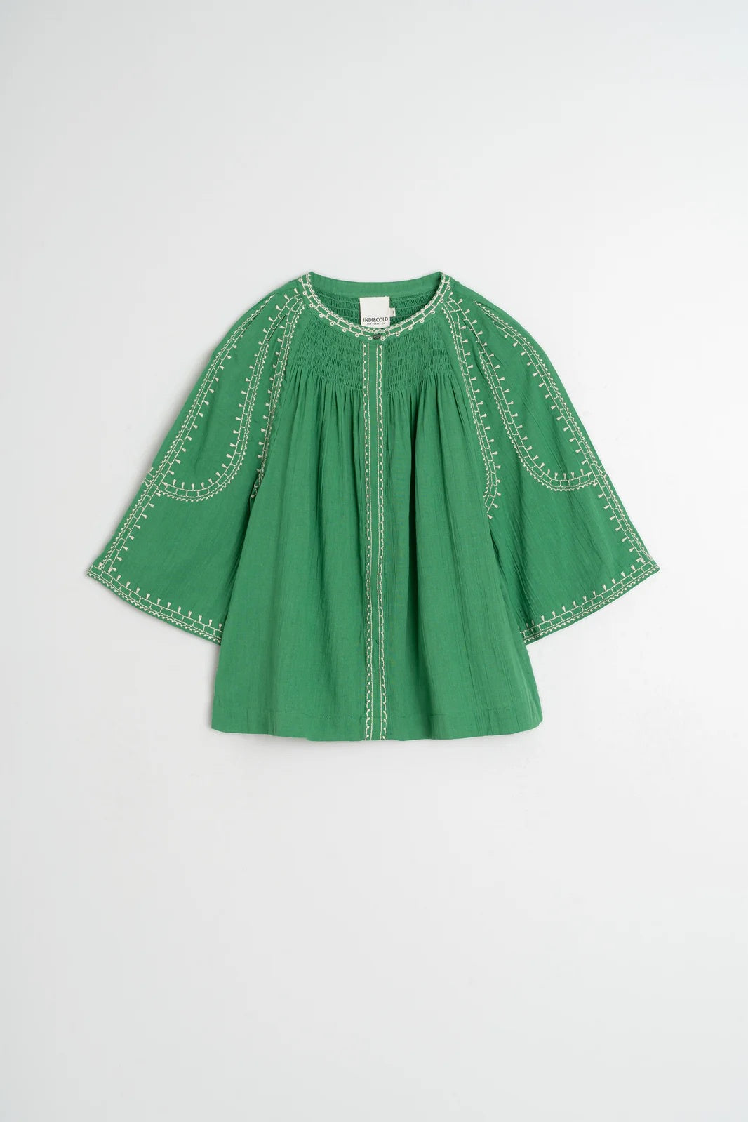 Indi & Cold Green Embroidered Shirt