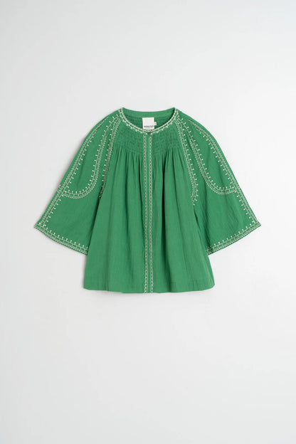 Indi & Cold Green Embroidered Shirt