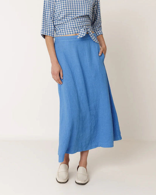 Indi & Cold Cobalt Linen Skirt