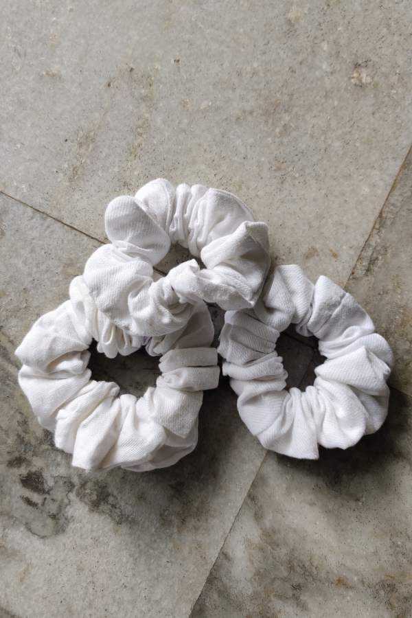 White Hemp Scrunchie - Image 2